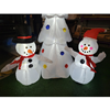 Opblaasfiguur - Kerstboom wit met sneeuwpop