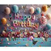 Photobooth achtergrond - Happy birthday ballonnen
