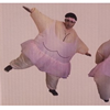 Mascottepak Opblaasbaar kostuum - Ballerina roze