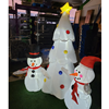 Opblaasfiguur - Kerstboom wit met sneeuwpop