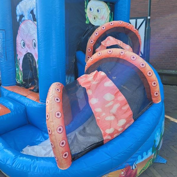 Springkussen Mini seaworld walvis met slide Springkussen Mini seaworld walvis met slide