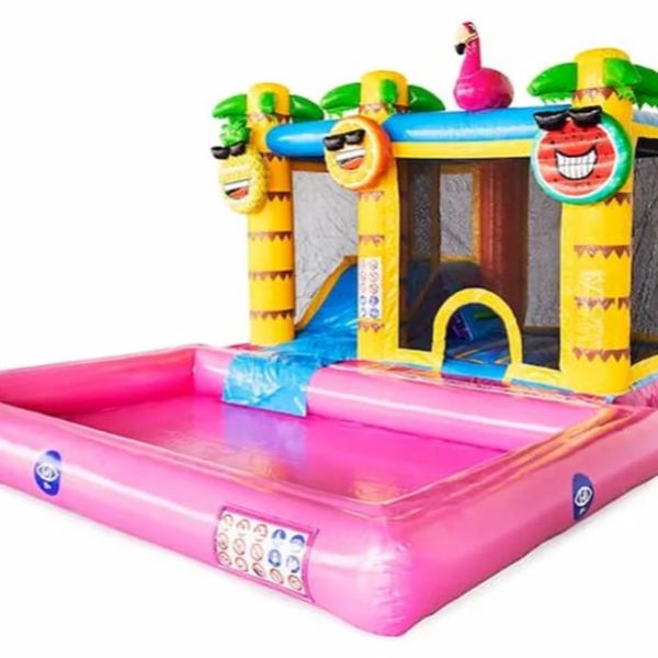 Happy summervibes Splash met glijbaan (met bad) (waterattractie) Happy summervibes Splash met glijbaan (met bad) (waterattractie)