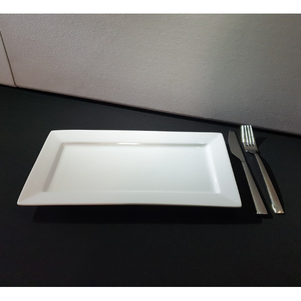 Dinerbord - Napoli - Rechthoek met rand 35x19cm (Korf met 15 stuks)