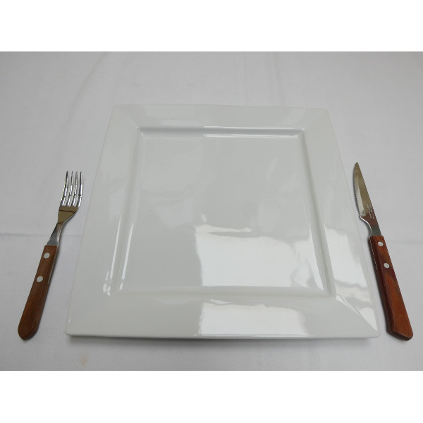 Dinerbord - Napoli - Vierkant met rand 30x30cm (Krat 10 stuks)