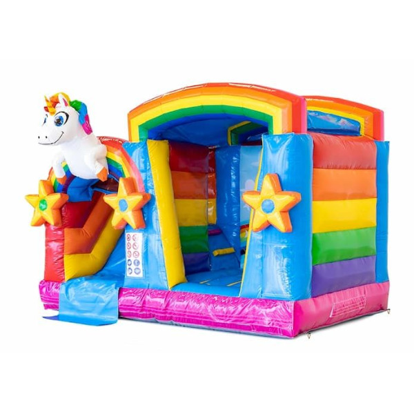 Springkussen Mini Unicorn met glijbaan