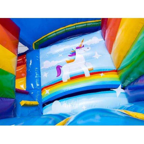 Springkussen Mini Unicorn met glijbaan