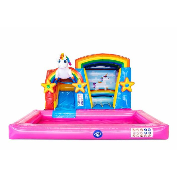 Mini Unicorn met glijbaan – Ballenbak (Incl. ballenbakballen)
