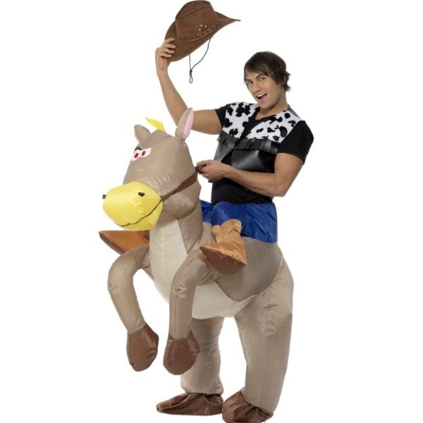 Mascottepak Opblaasbaar kostuum - Paard bruin