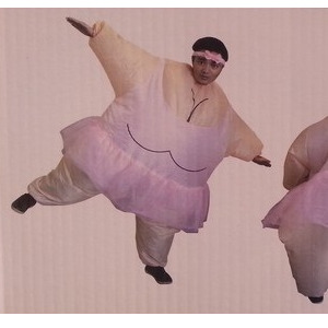 Mascottepak Opblaasbaar kostuum - Ballerina roze