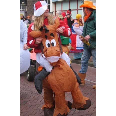 Mascottepak Opblaasbaar kostuum - Jockey met paard
