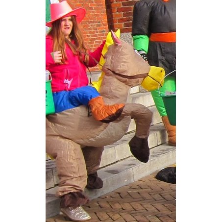 Mascottepak Opblaasbaar kostuum - Paard bruin
