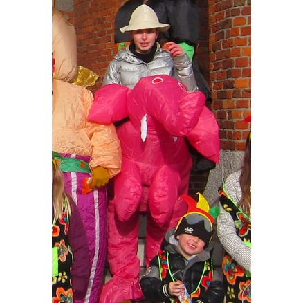 Mascottepak Opblaasbaar kostuum - Roze olifant