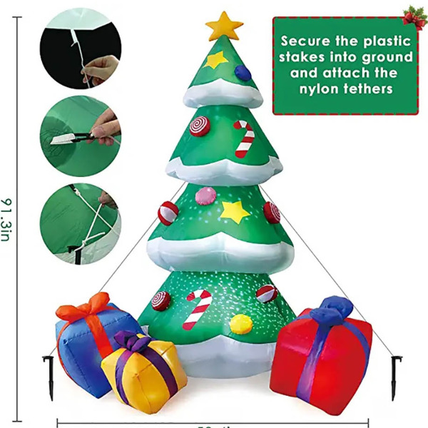 Opblaasfiguur - Kerstboom 2,1m