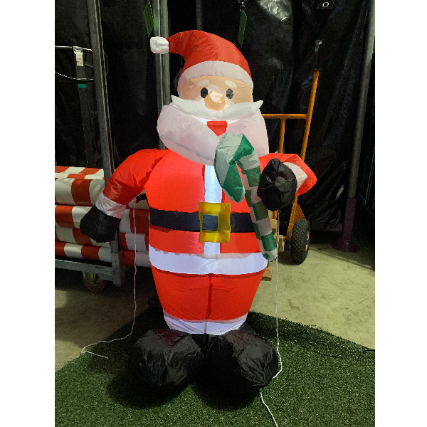 Opblaasfiguur - Kerstman met zuurstok 1,35m