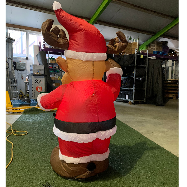 Opblaasfiguur - Rendier met kerstkostuum