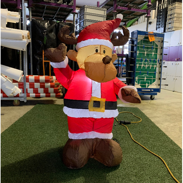 Opblaasfiguur - Rendier met kerstkostuum