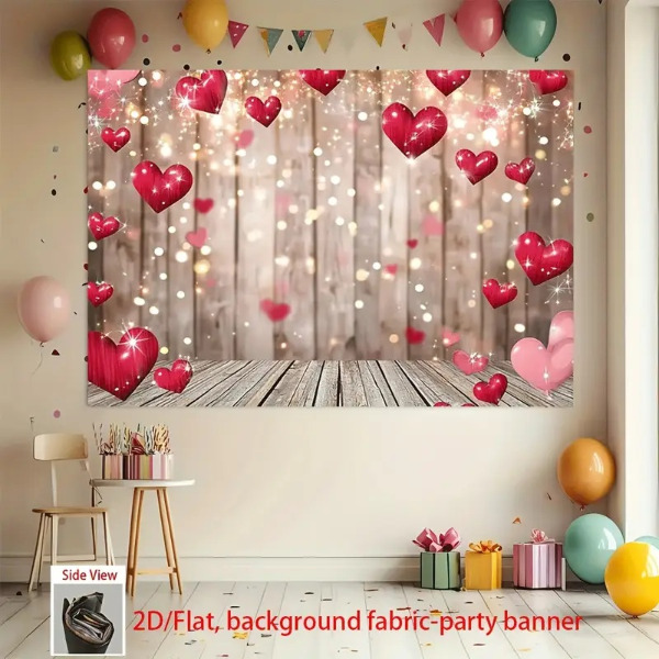 Photobooth achtergrond - Houtlook hartjes