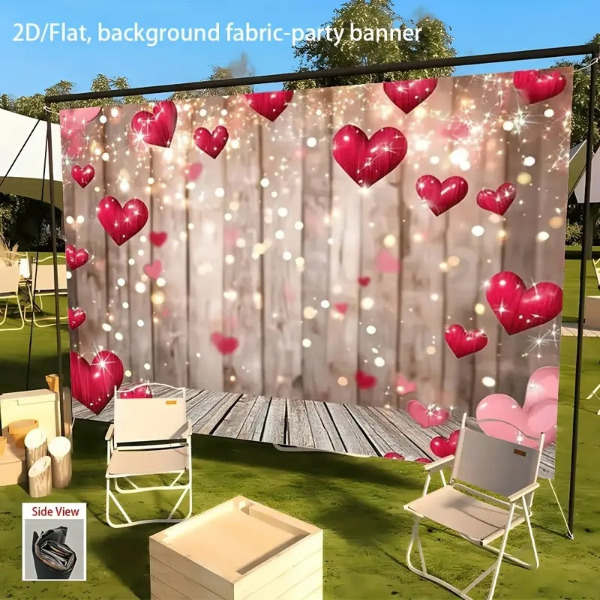 Photobooth achtergrond - Houtlook hartjes
