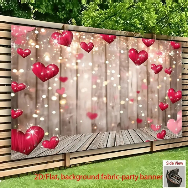 Photobooth achtergrond - Houtlook hartjes