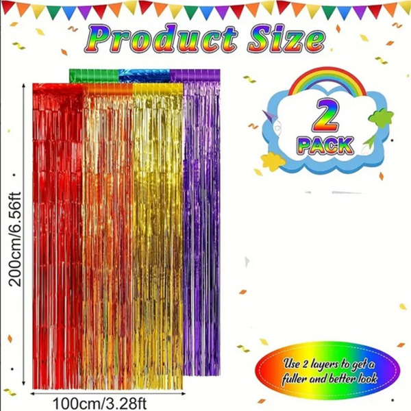 Photobooth achtergrond - Multicolor folie streamers 2x2m