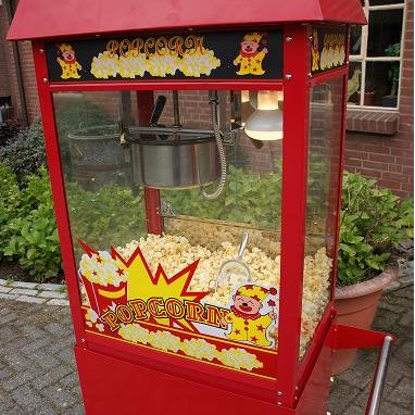 Popcornmachine inclusief onderwagen-inclusief popcornpakket 100 stuks zoet