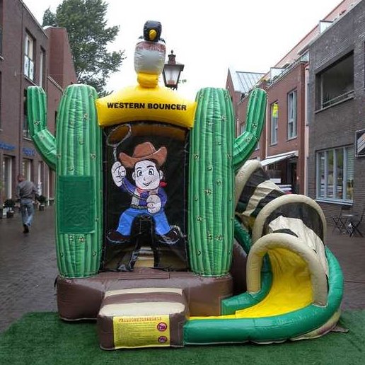 Springkussen Mini cowboy met slide