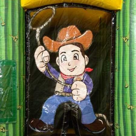 Springkussen Mini cowboy met slide