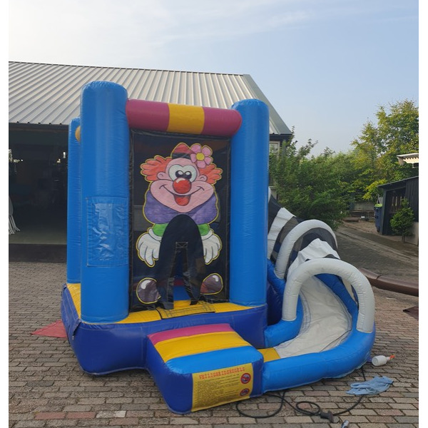 Springkussen Mini clown met slide Springkussen Mini clown met slide