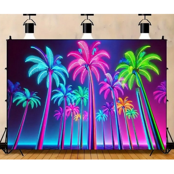 Photobooth achtergrond - Neon palmboom