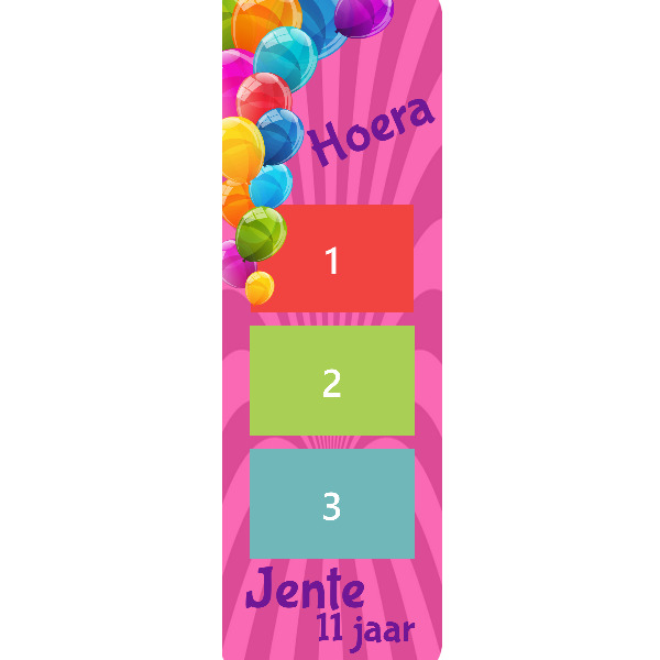 Fotostrip Feest roze met ballonnen